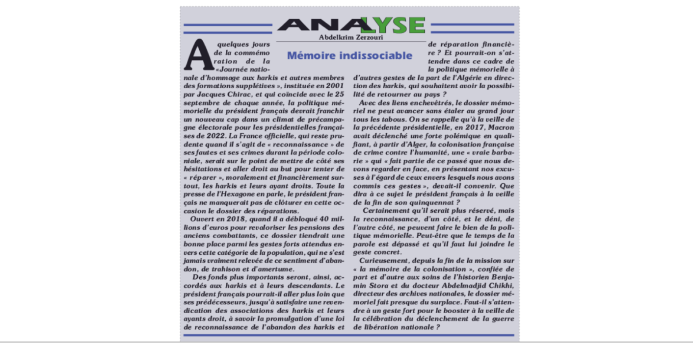 France-Algérie : Mémoire indissociable